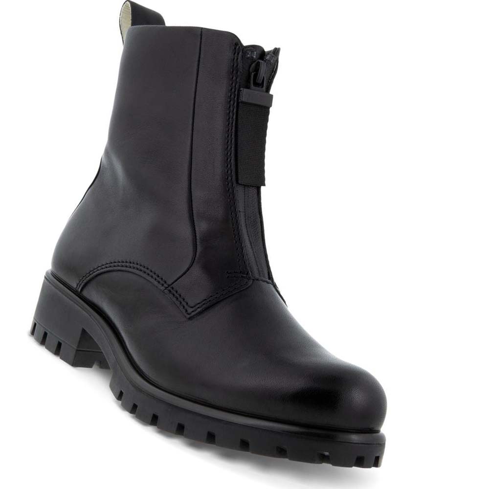 Women's Ecco Modtray Front-zip Mid-cut Boots Black | Canada 17CTV